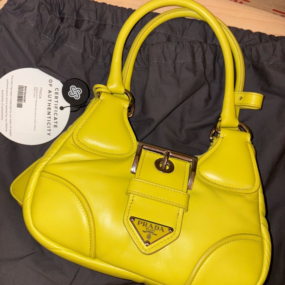Prada Moon 2002 Yellow Shoulder Bag with crossbody strap